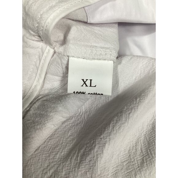 Ouku Mens White 100% Cotton Cargo Pants Size XL Summer Vibes Casual Beach NWT - Picture 5 of 11